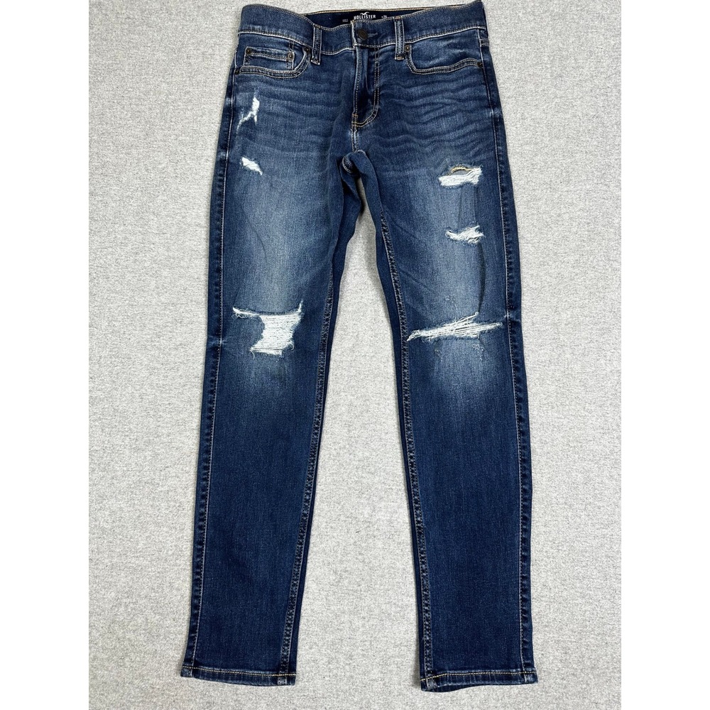 Hollister‎ Skinny Jeans 30x30 Dark Wash Distressed Advanced Flex